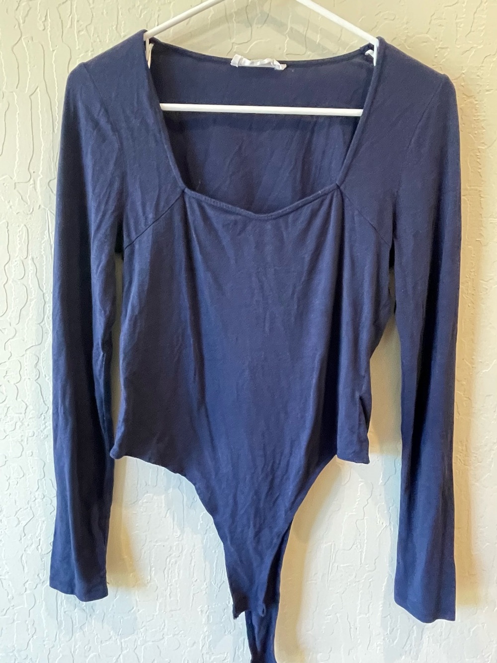 Double Zero Long Sleeve Square-Neck Bodysuit - Dark Navy